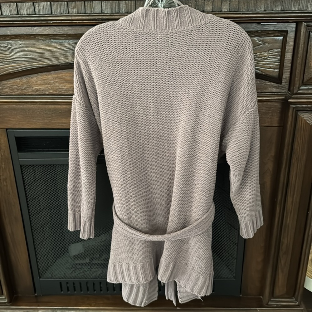 Aerie Mocha Chenille Cardigan Robe with Sash - Picture 2 of 4